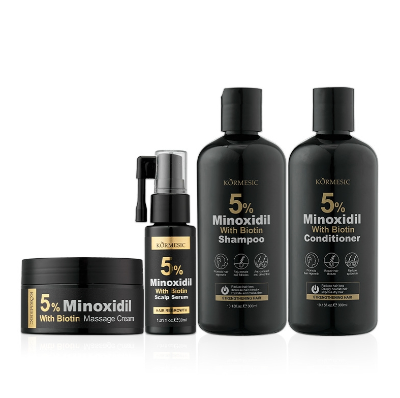 Online Wholesale and Retail 5% Minoxidil Repair Damaged Volumizing Hair Treatment Natural Hair Growth Hair Shampoo &amp; Conditioner Hair Serum Hair Mask Hair Set
