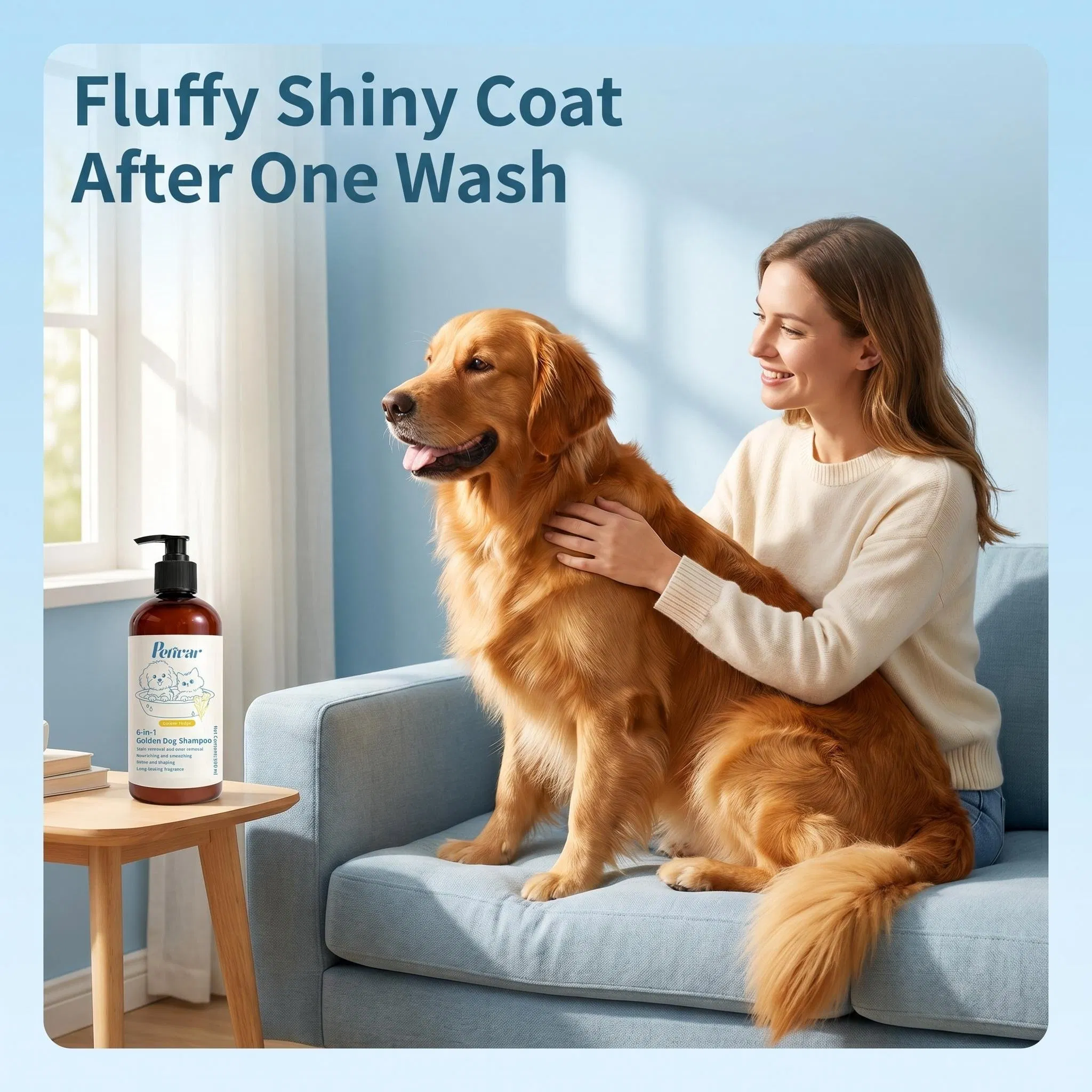 Professional Manufacturer OEM ODM Natural 6-in-1 Dog Shampoo, Sensitive Skin &amp; Gentle Coat Care Formula, Private Label Available