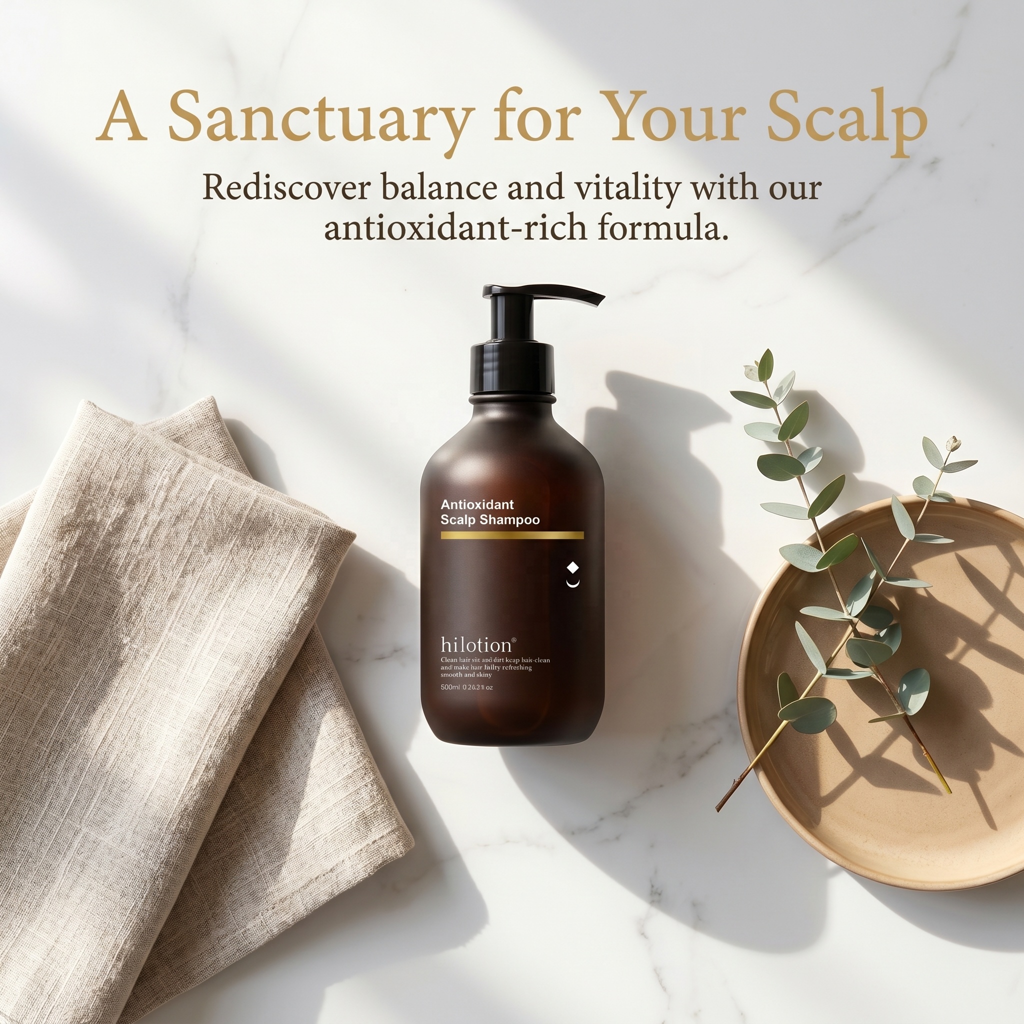Hilotion Salon Grade Oil Control Balancing Hair Cleansing Shampoo With Hyaluronic Acid, Removes Oil for All Hair &amp; Scalp