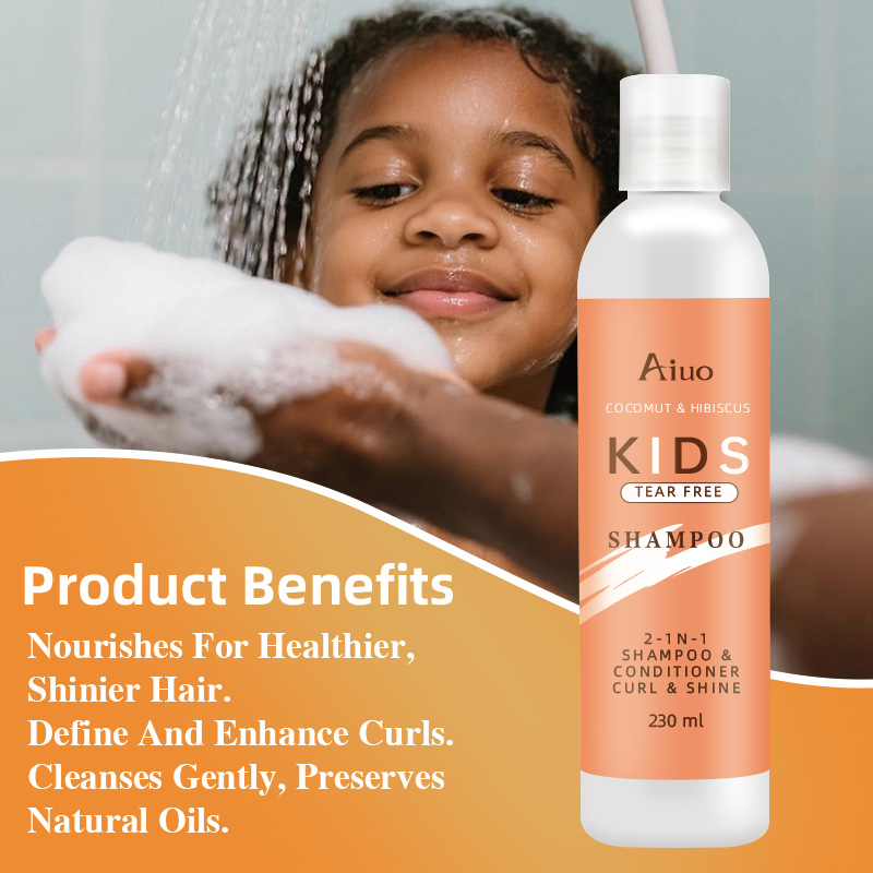 Private Label Kids Hair Care Organic Coconut Oil Moisturizing Gentle Deep Cleansing Repair Kids Hair Shampoo Conditioner 2 in 1
