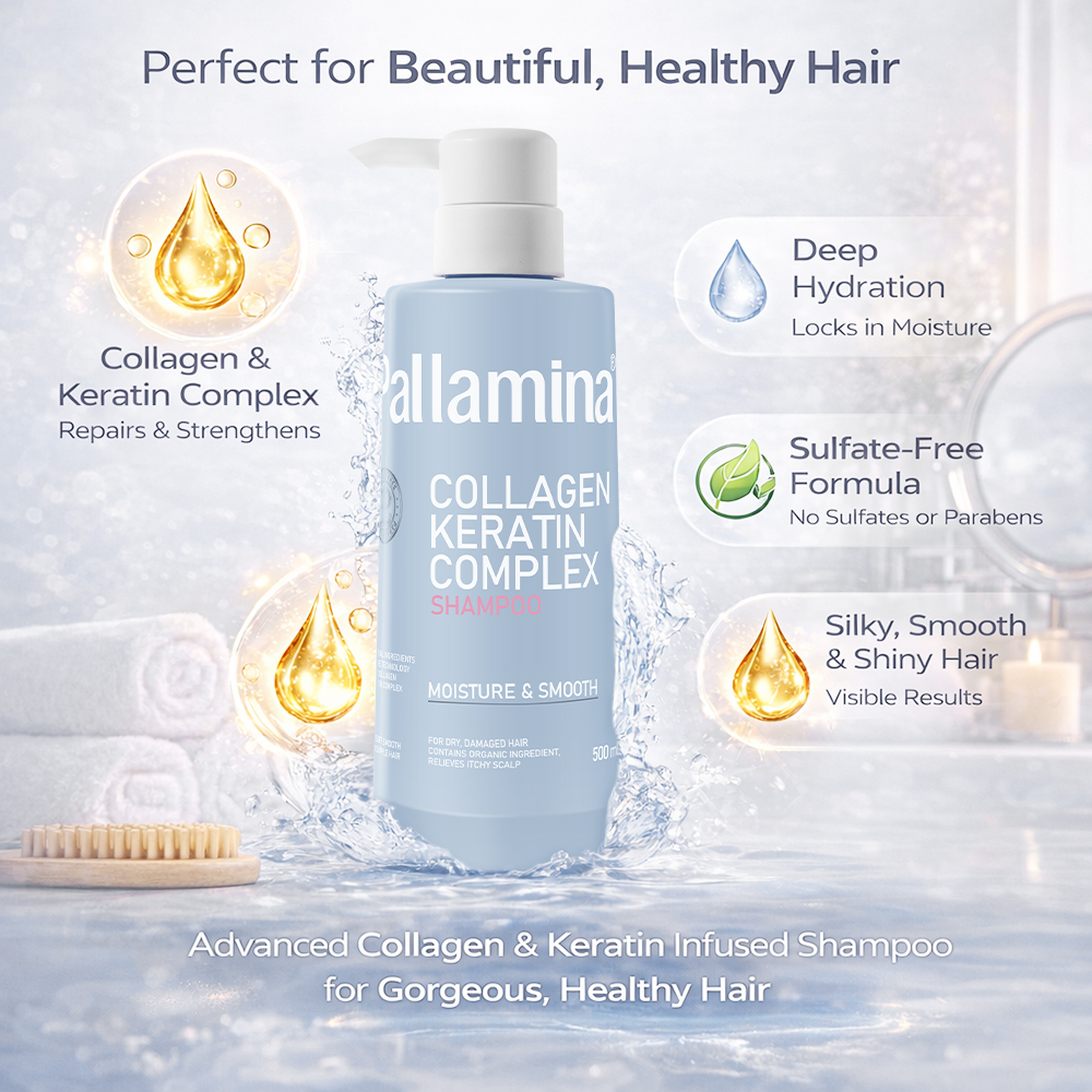 Pallamina Professional Salon Shampoo Private Label Hair Care Keratin Treatment Collagen Shampoo for Better Hair Health