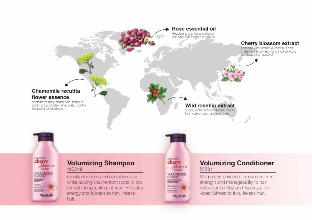 Luxliss Brand Cherry Blossom Volumizing Hair Care Shampoo