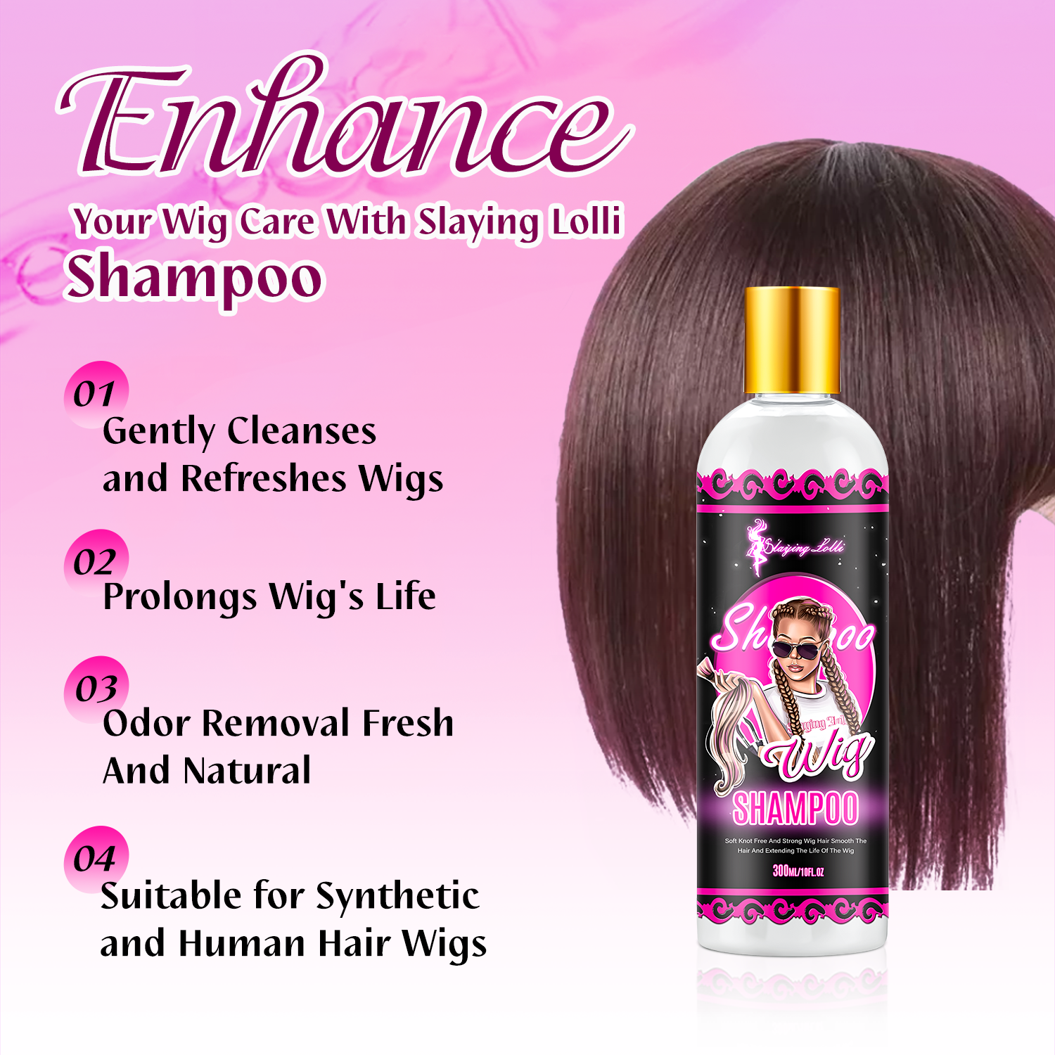 Private Label &amp; OEM/ODM Natural Organic Castor Oil Strengthening Repair Wig Hair Shampoo