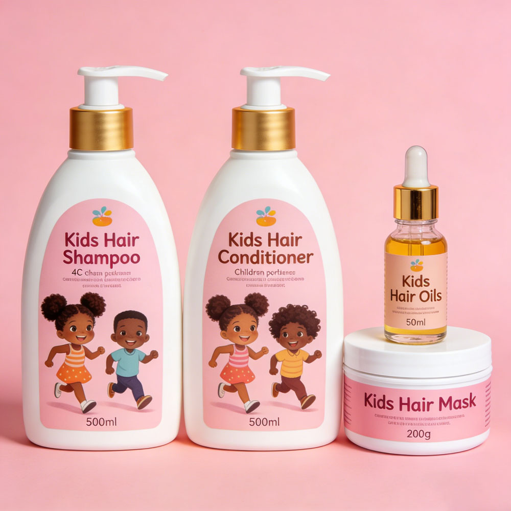 Kids Curly Hair Growth Set Rosemary Oil Shampoo Conditioner Leave In for Black Children