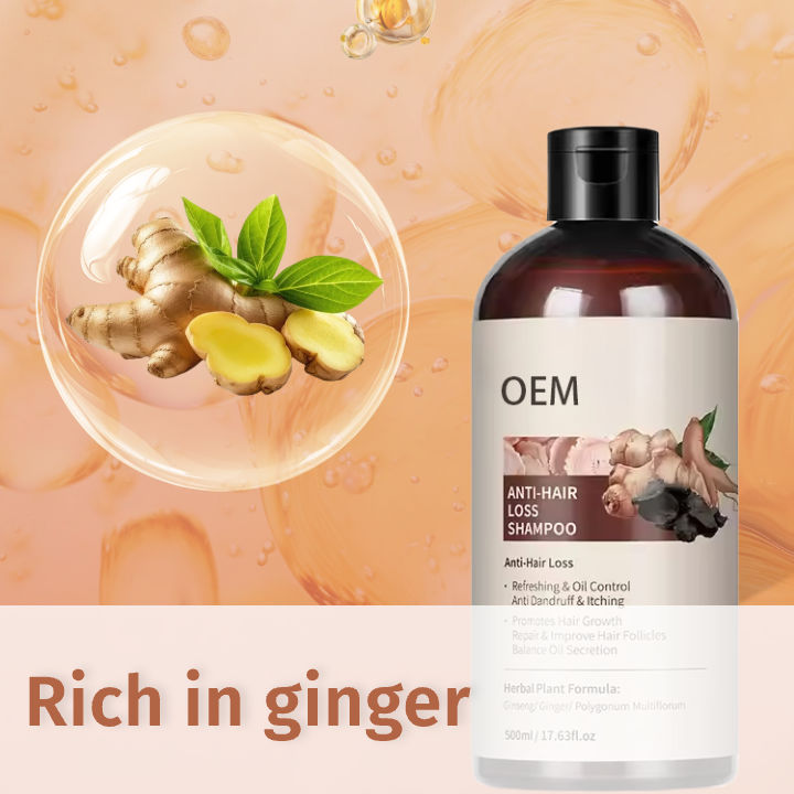 OEM Professional Best Selling Ginger Shampoo Treatment Anti Hair Loss Soft Hair Ginger Extract Shampoo