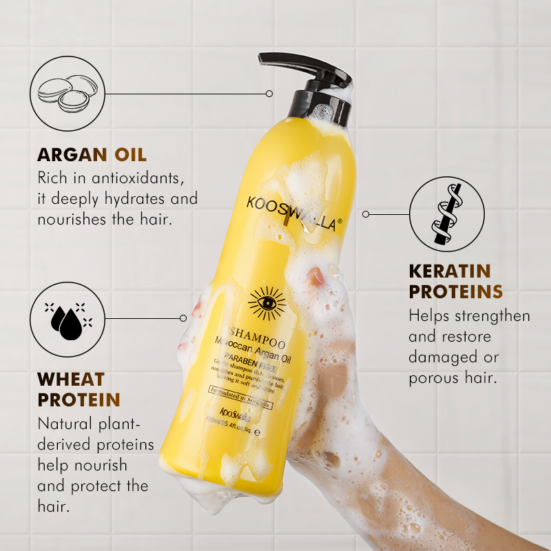 Custom Luxury Hair Care Set Vegan Protein Argan Oil Keratin Hair Mask Hair Serum Shampoo and Conditioner Private Label