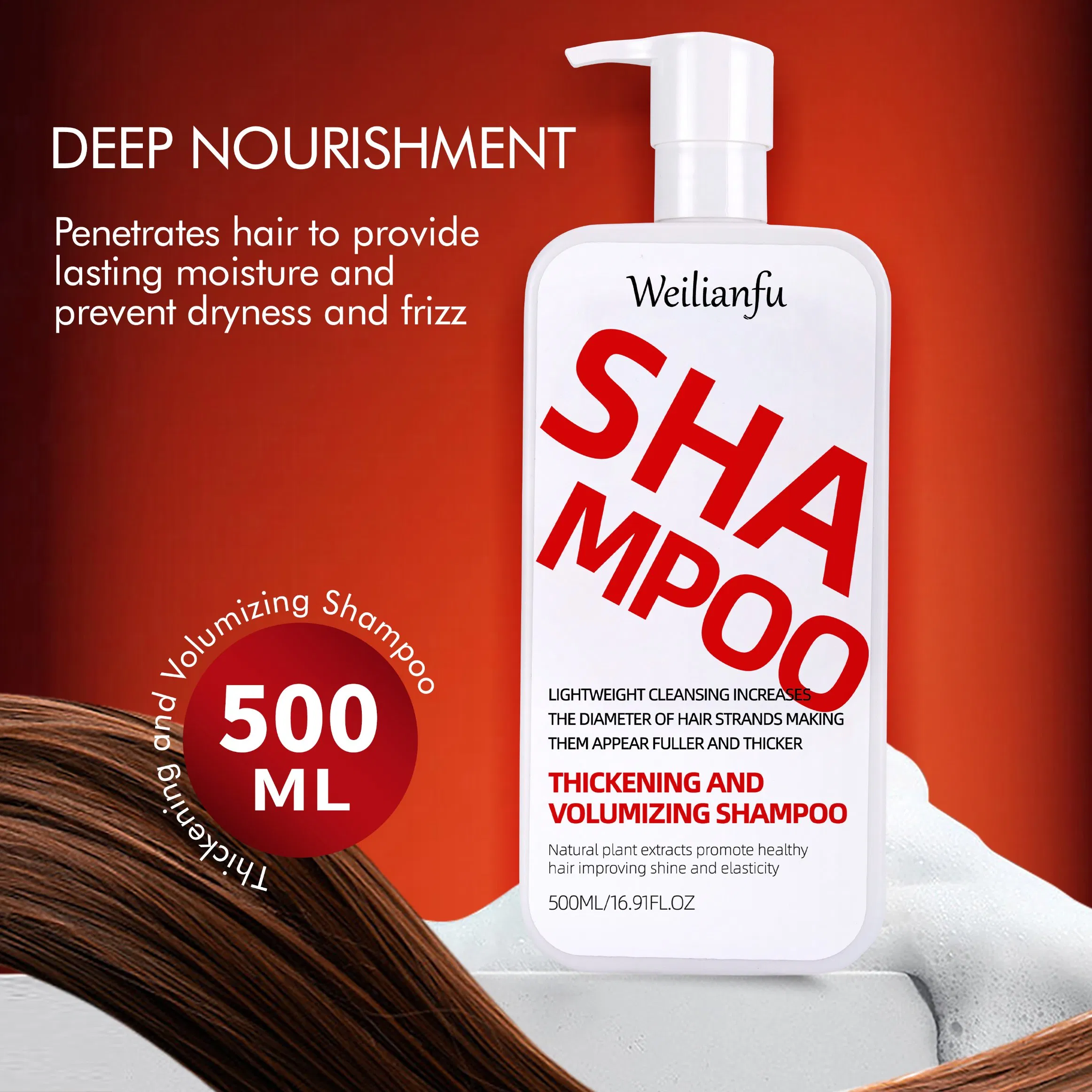 Thickening &amp; Volumizing Hair Care Shampoo and Conditioner Set Nourishing Formula for Fuller Thicker Hair