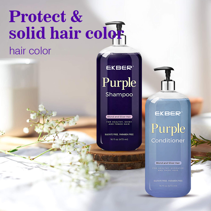 Hot Sale Private Label Nourishing Bleached Dyed Purple Hair Color Protection Shampoo Treatment Bulk