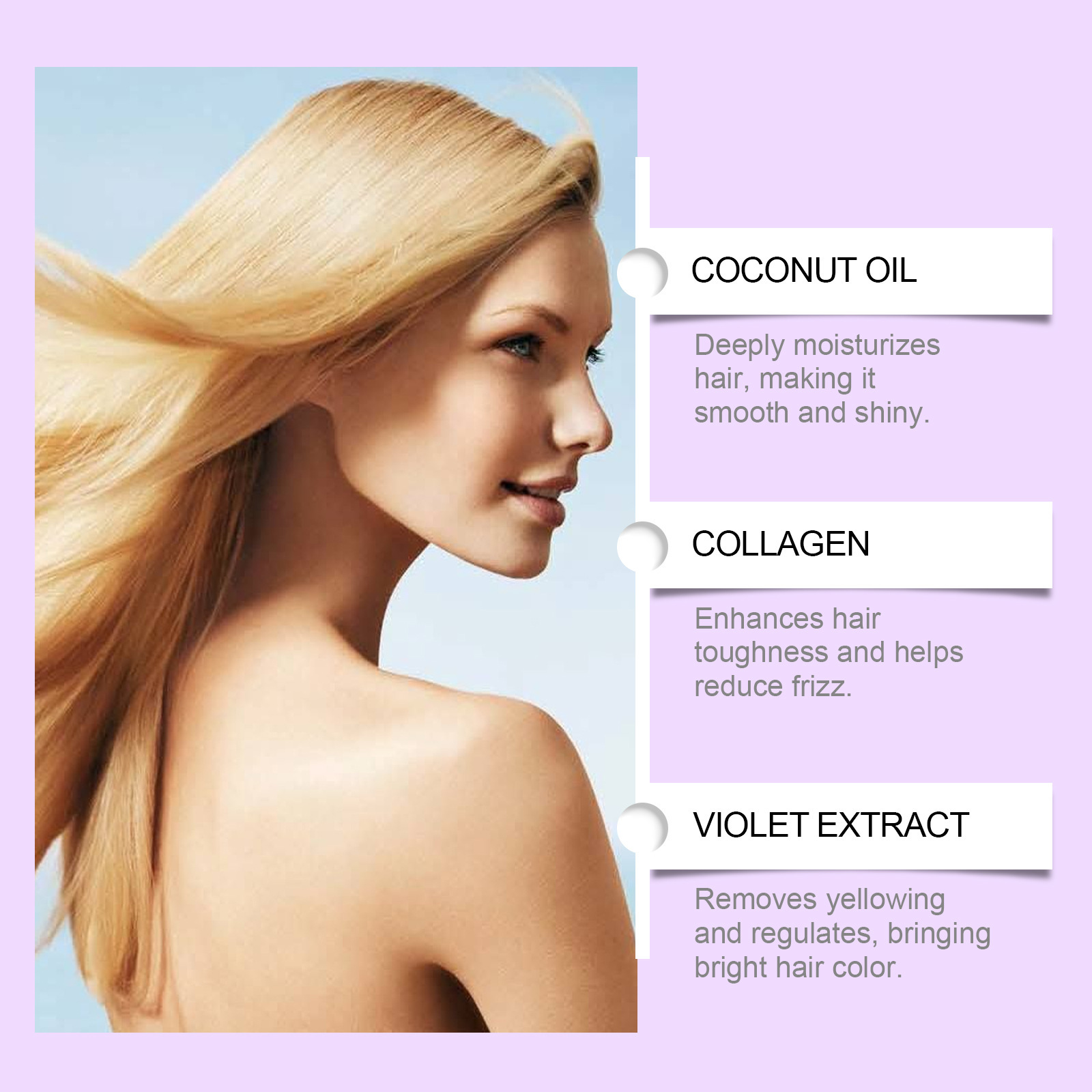 Purple Shampoo Anti Yellow Shampoo for Blonde Hair to Eliminate Brassy Yellow Tones Lighten Blonde Platinum Ash Silver Grays