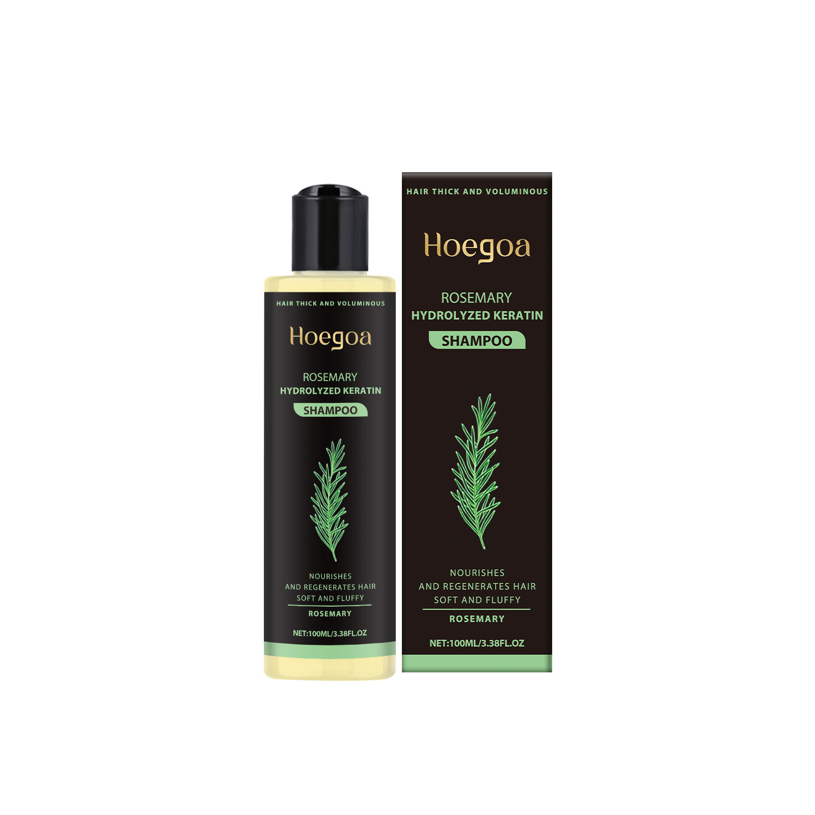 HOEGOA Babies Rosemary Hydrolyzed Keratin Anti-Dandruff Smoothing Fluffy Shampoo Herbal Plant Extract Nourishes Regenerates Hair