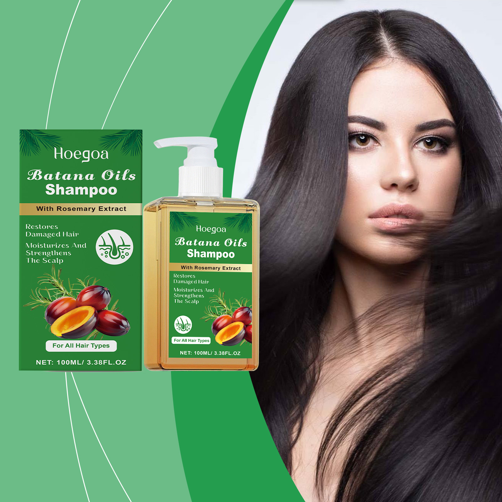 Batana Herbal Oil &amp; Rosemary Shampoo for Damaged Hair-Moisturizes Scalp Strengthens Roots Prevents Hair Loss