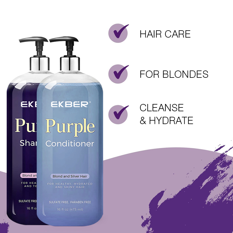 Hot Sale Private Label Nourishing Bleached Dyed Purple Hair Color Protection Shampoo Treatment Bulk