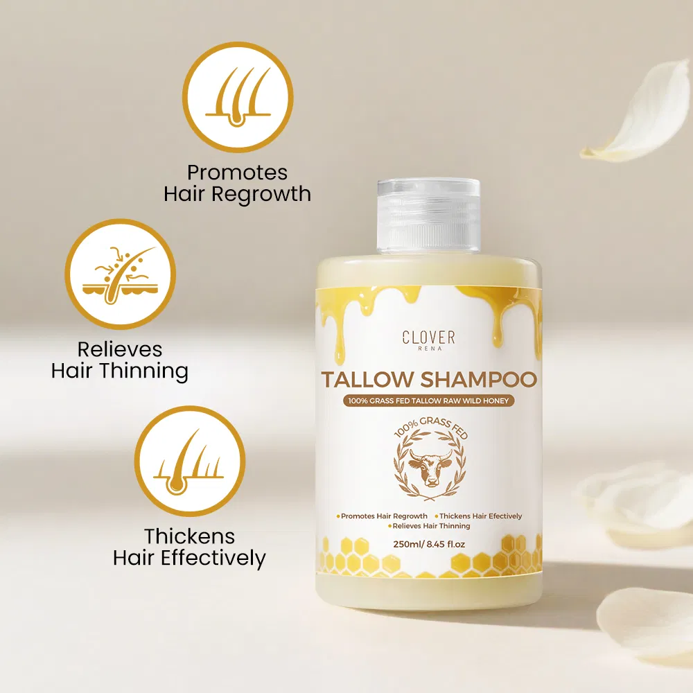 Herbal Organic Hair Care Products Beef Tallow Shampoo and Conditioner Repair Dry Damaged Hair