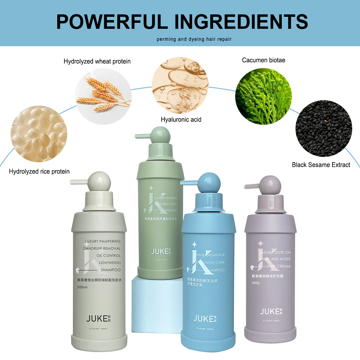 500ml Salon Luxury Hair Care Products Zero Waste Grow Revitalizing Damage Repair Shampoo Customable With Logo