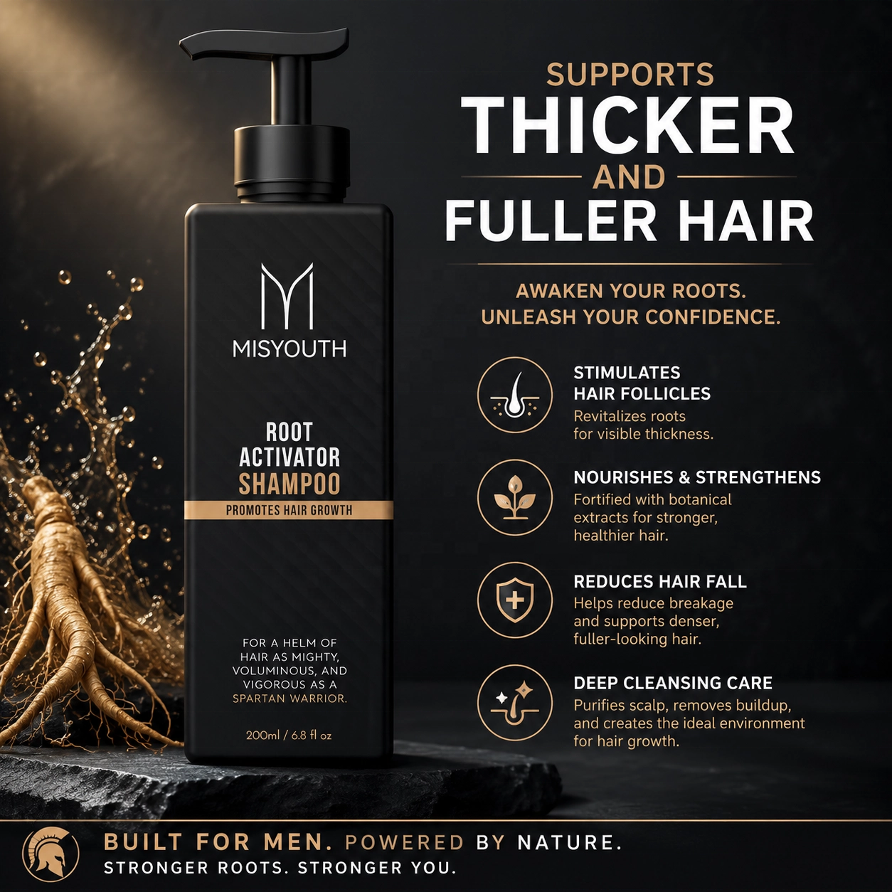Anti Hair Loss Strengthen Hair Thick Voluminous Smooth Strong Repair Hair Care Shampoo