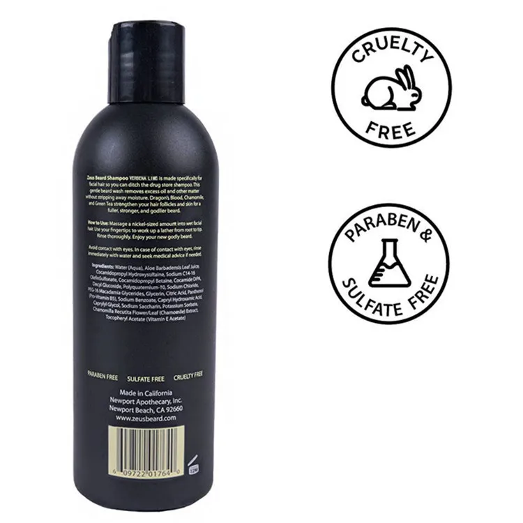 Natural Ingredients Softening Hydrating Skin Beard Shampoo and Wash for Men