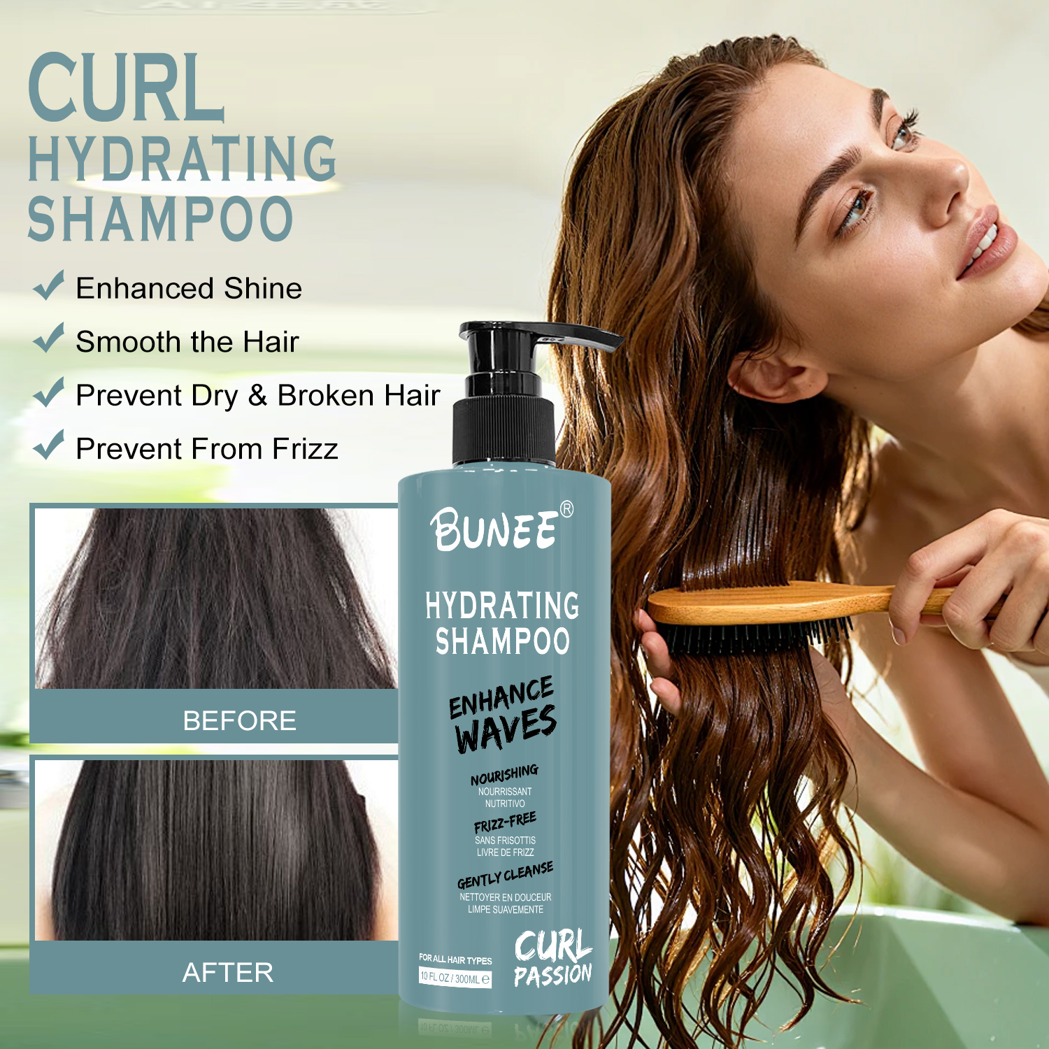 Private Label Keratin Anti-Frizz Anti-Dandruff Nourishing Oil Control Deep Cleansing Refreshing Fluffy Organic Hydrating Shampoo
