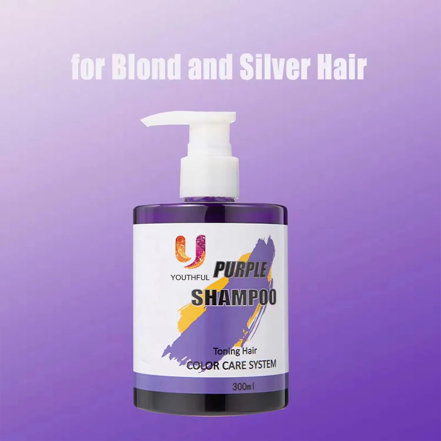 300ml Professional Silicone Free Sulfate Free Color-Protection No Yellow Color Purple Shampoo