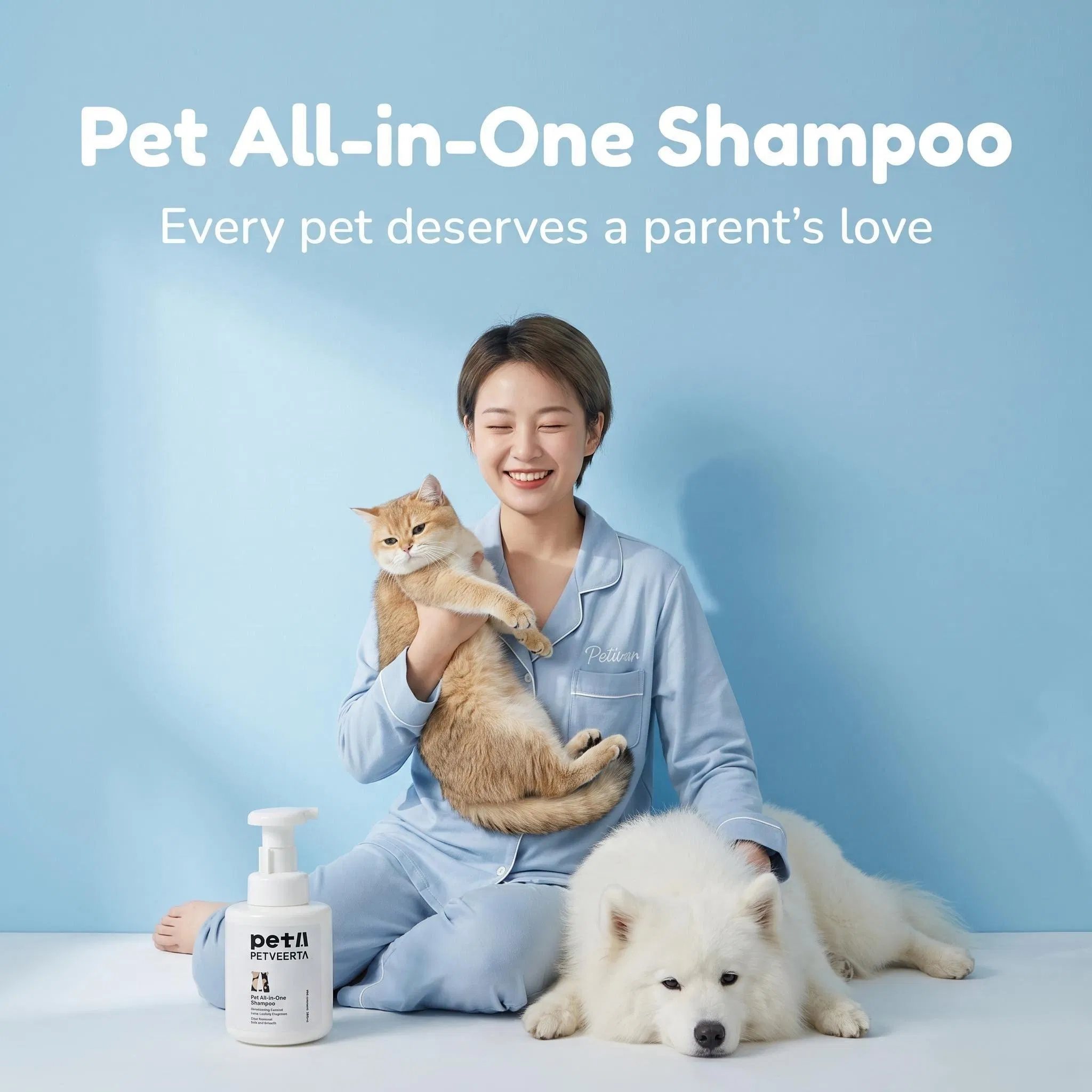 Professional Manufacturer OEM ODM Natural 6-in-1 Pet All-in-One Shampoo, Clean Deodorize Detangle Formula for Dogs &amp; Cats, Private Label Available