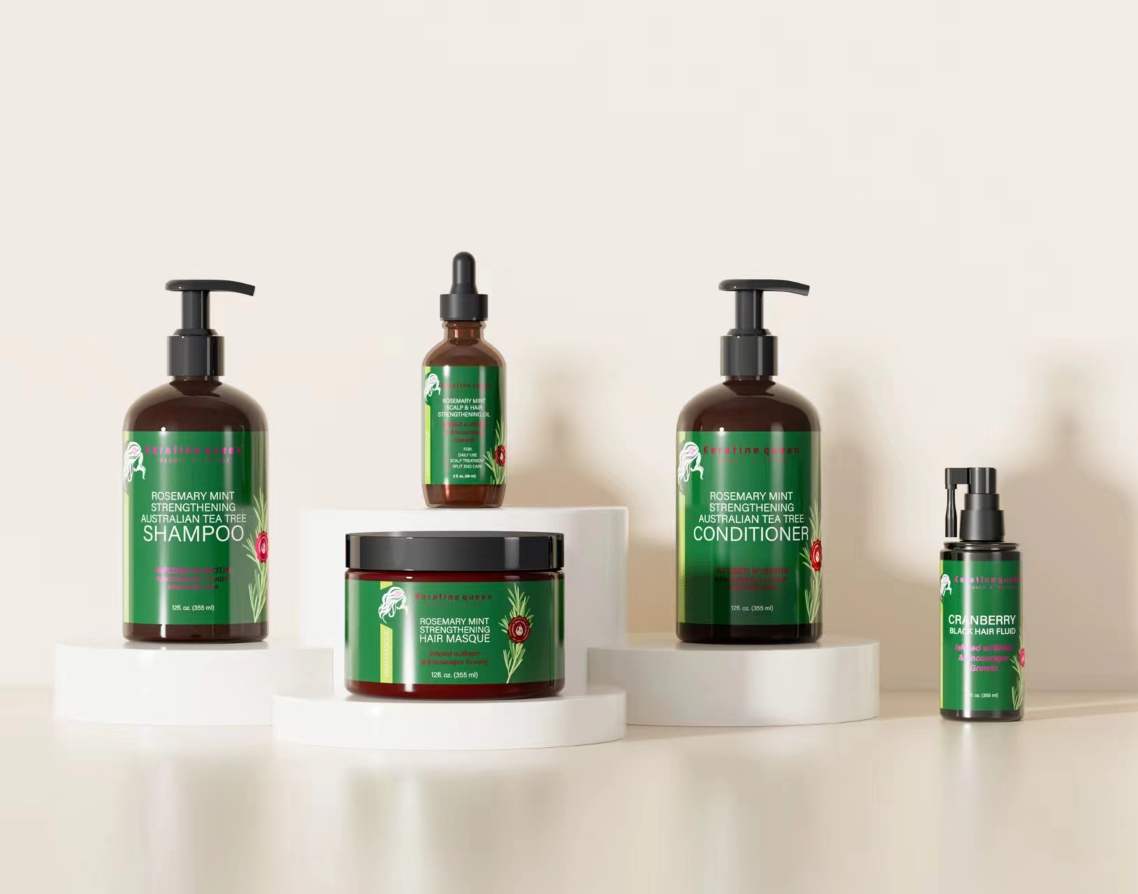 Wholesale Natural Hair Growth Organic Rosemary Mint Hair Shampoo Conditioner Mask and Serum Rosemary Hair Care Set