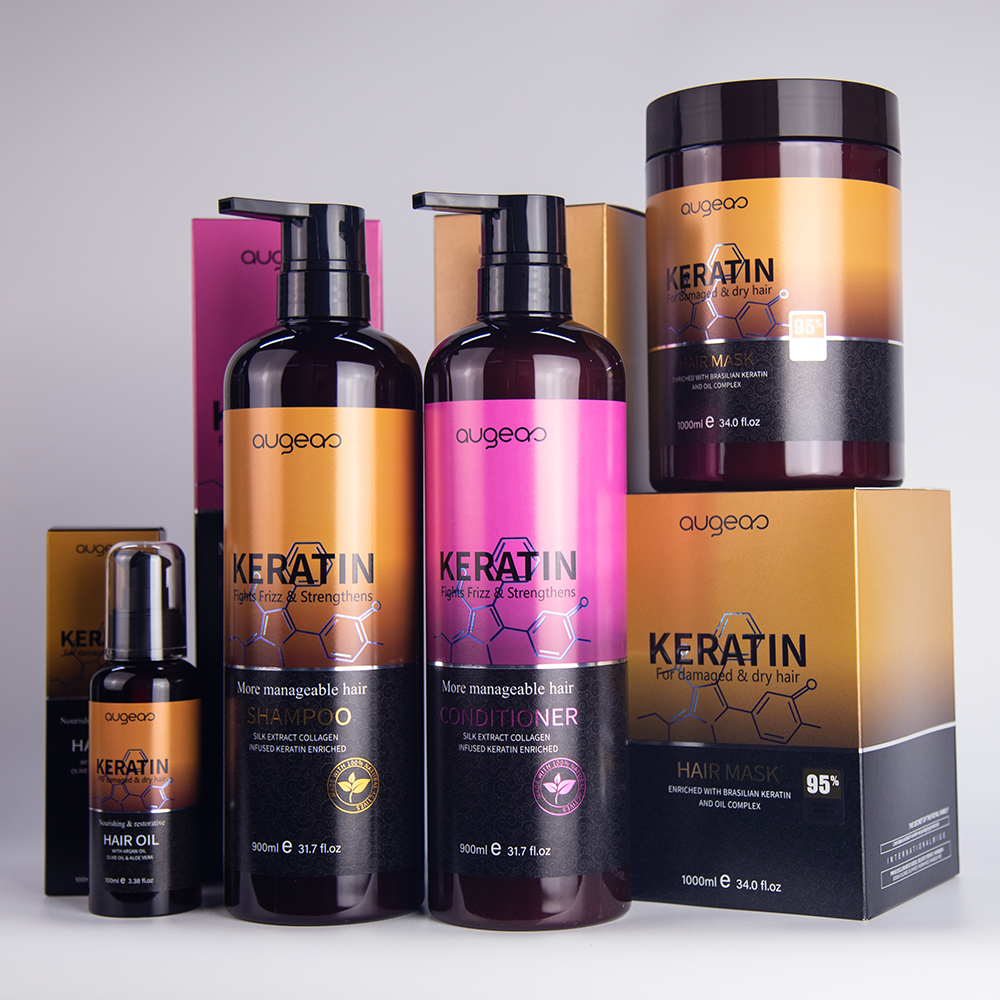 Hair Care Products Natural Hair Softener Keratin Treatment Hair Shampoo and Conditioner for Straight and Curly