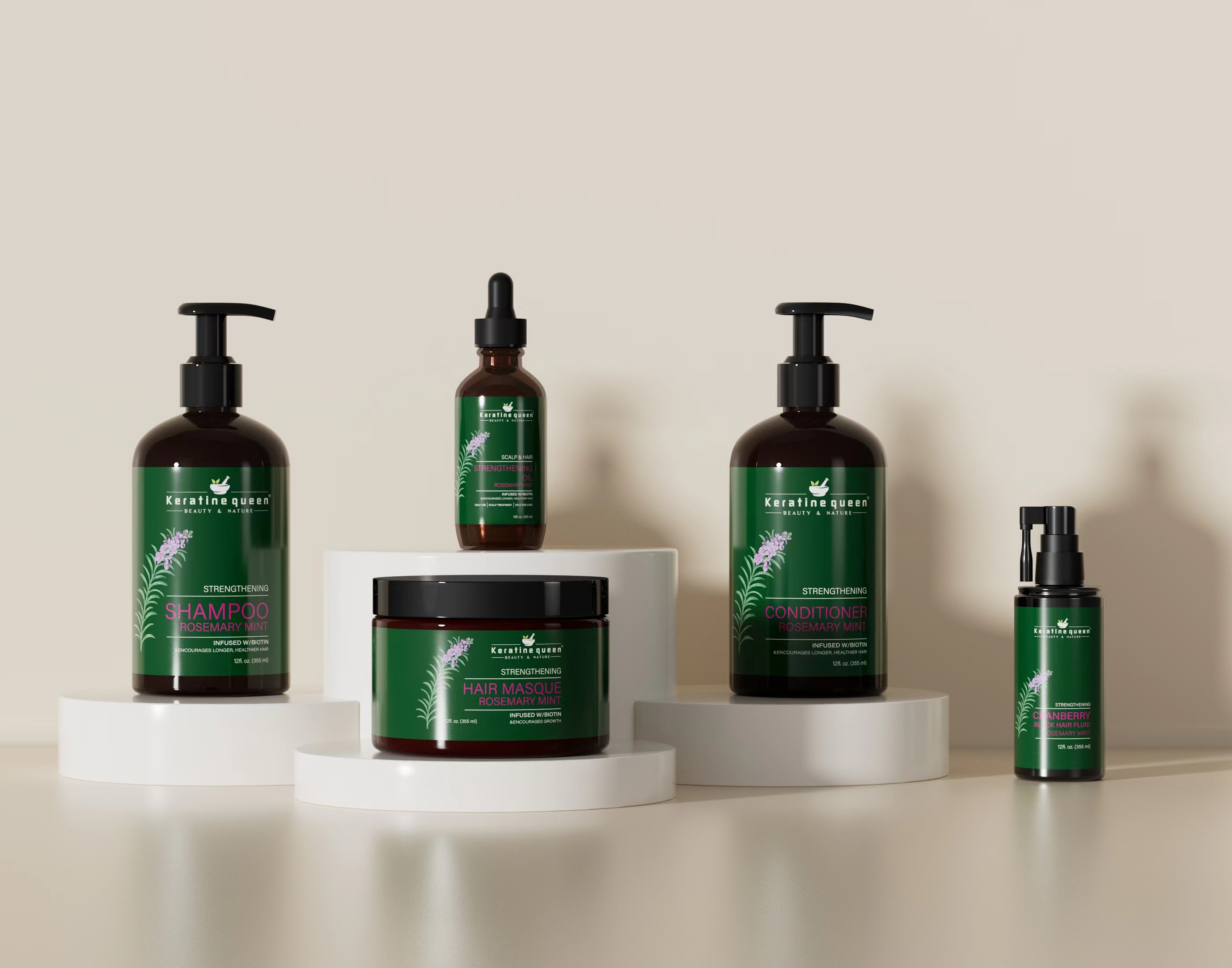 Wholesale Natural Hair Growth Organic Rosemary Mint Hair Shampoo Conditioner Mask and Serum Rosemary Hair Care Set