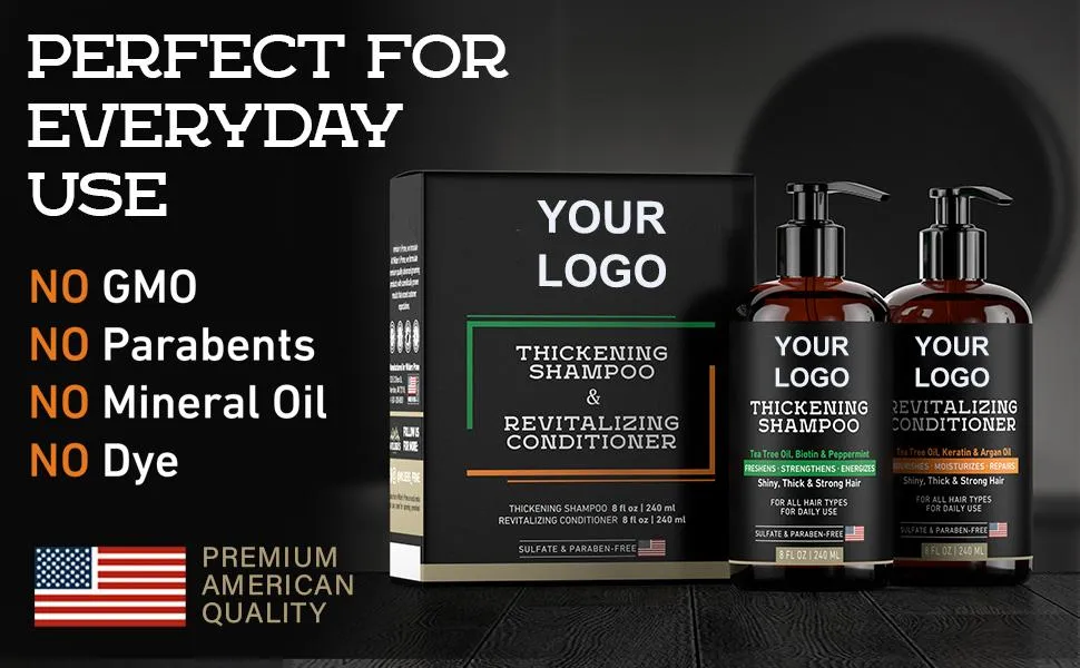 Beauty Cosmetics Hair Care Deep Cleaning Thickening Revitalizing Men's Conditioner and Shampoo