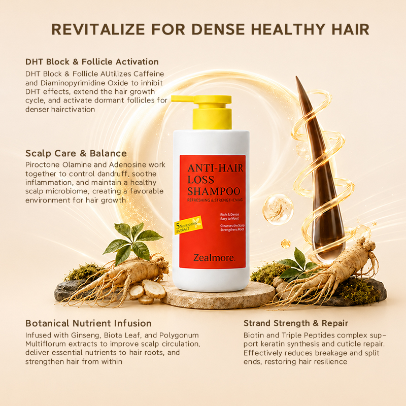 Newest Anti Hair Loss Shampoo Root Strengthening Extend Hair Growth Cycle DHT Blocker Caffeine Ginseng Anti Hair Loss Shampoo