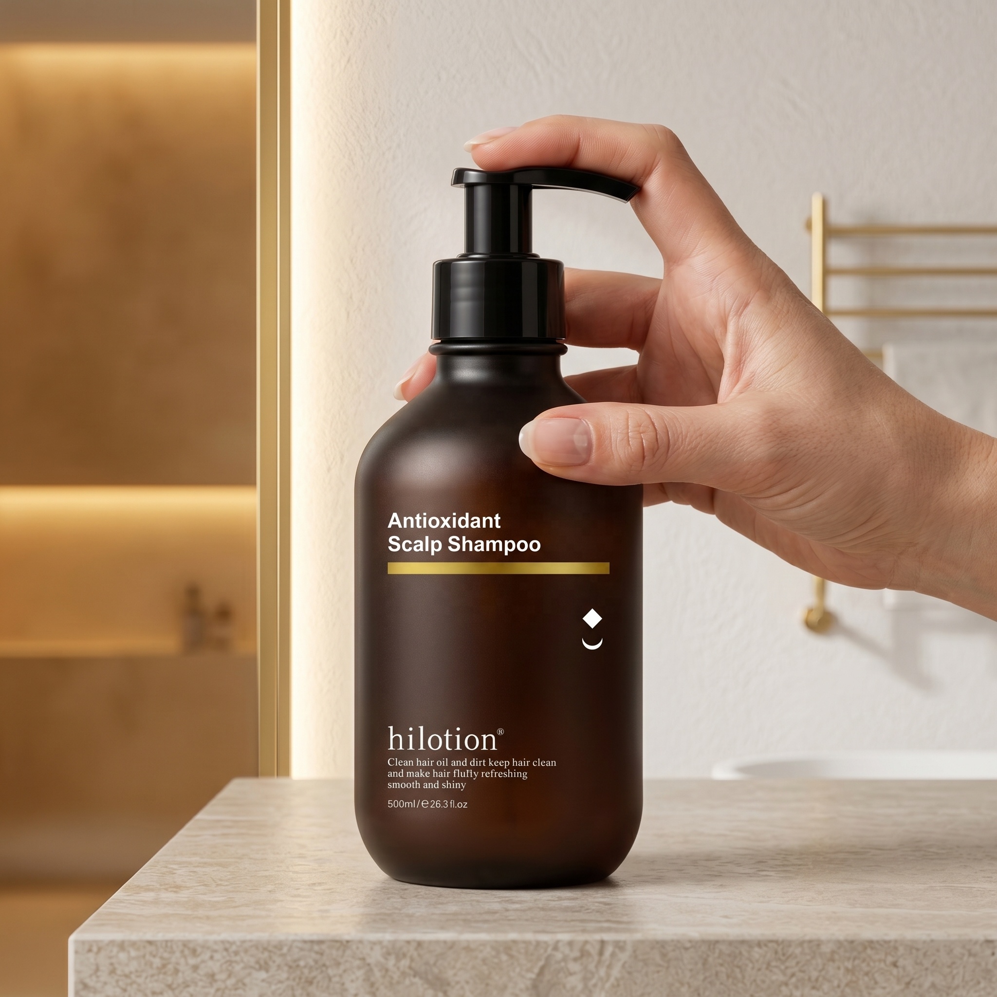 Hilotion Salon Grade Oil Control Balancing Hair Cleansing Shampoo With Hyaluronic Acid, Removes Oil for All Hair &amp; Scalp