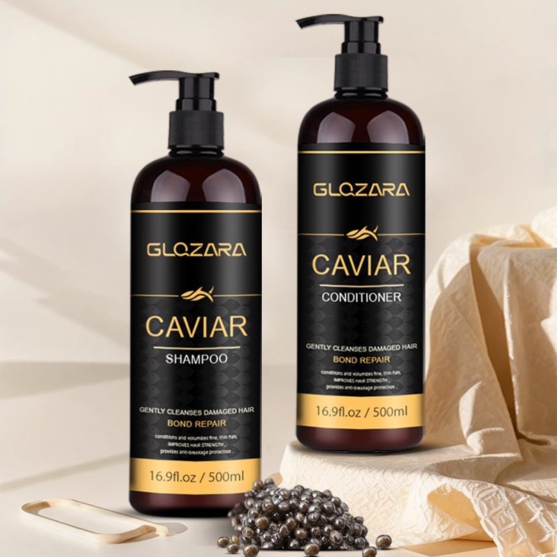 Private Label Luxury Salon Hair Care Treatment Caviar Essence Anti Frizzy Hair Deep Sea Caviar Shampoo and Conditioner