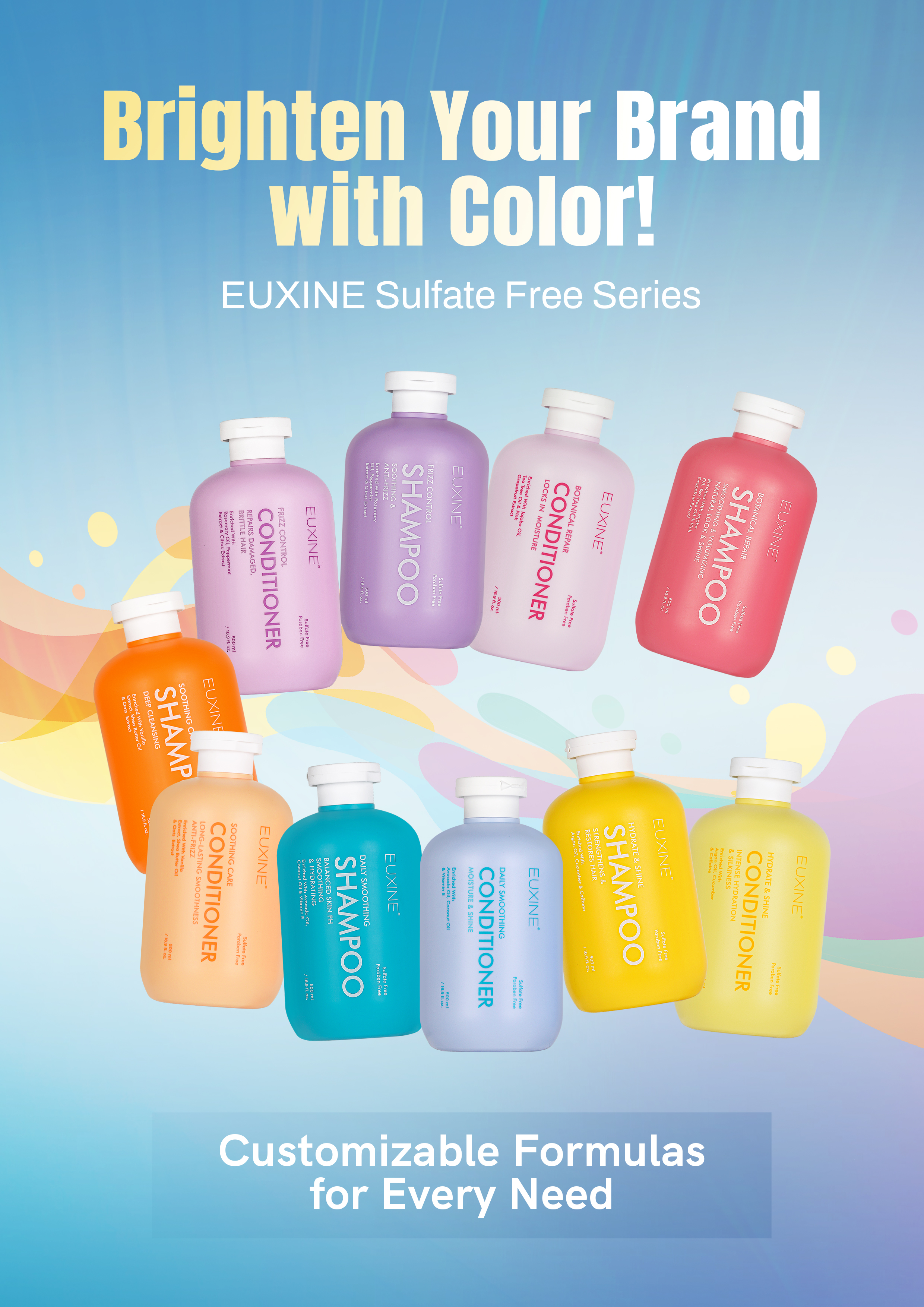 OEM ODM Men Women Sulfate Free Repair Dry Damaged Moisturizing Shampoo and Conditioner for All Hair Types