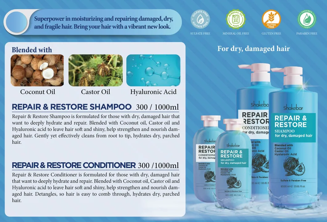 Shakebar Private Label Manuka Honey Smooth Vitamin Hair Care Products Shampoo Conditioner