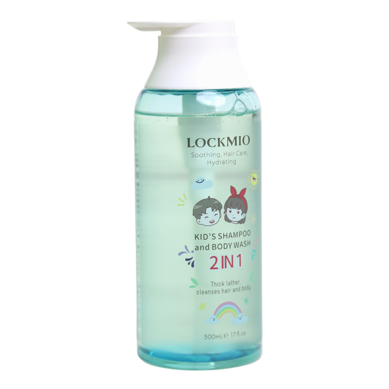 LOCKMIO Kid's Shampoo & Body Wash 2-in-1 500ml Coconut Oil Infused Cleansing Moisturizing Soothing Hair Care
