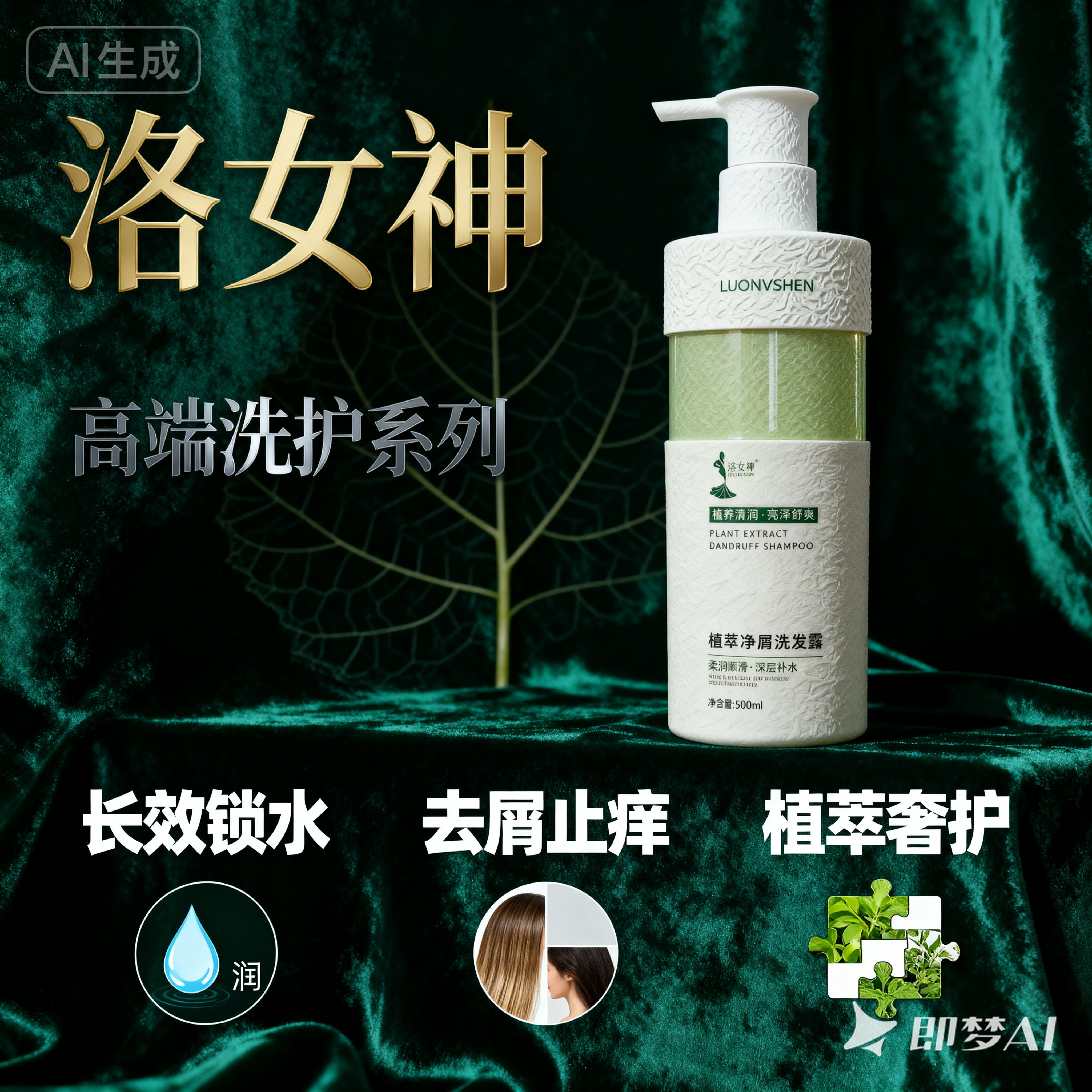 LUONVSHEN Anti Dandruff Shampoo, Plant Keratin Scalp Care 340ml