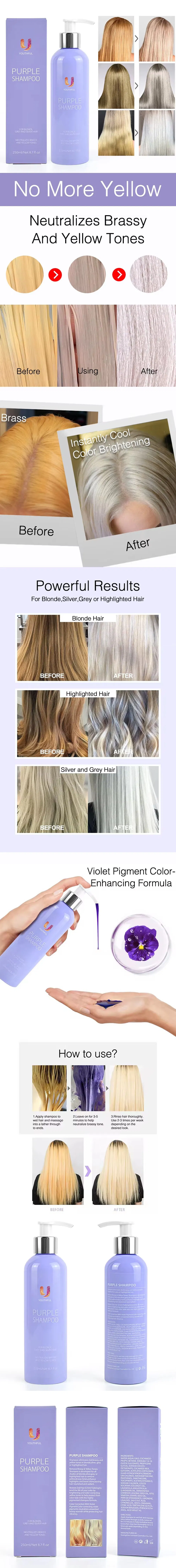 Color-Protection No Yellow Hair Toner Purple Shampoo Detail