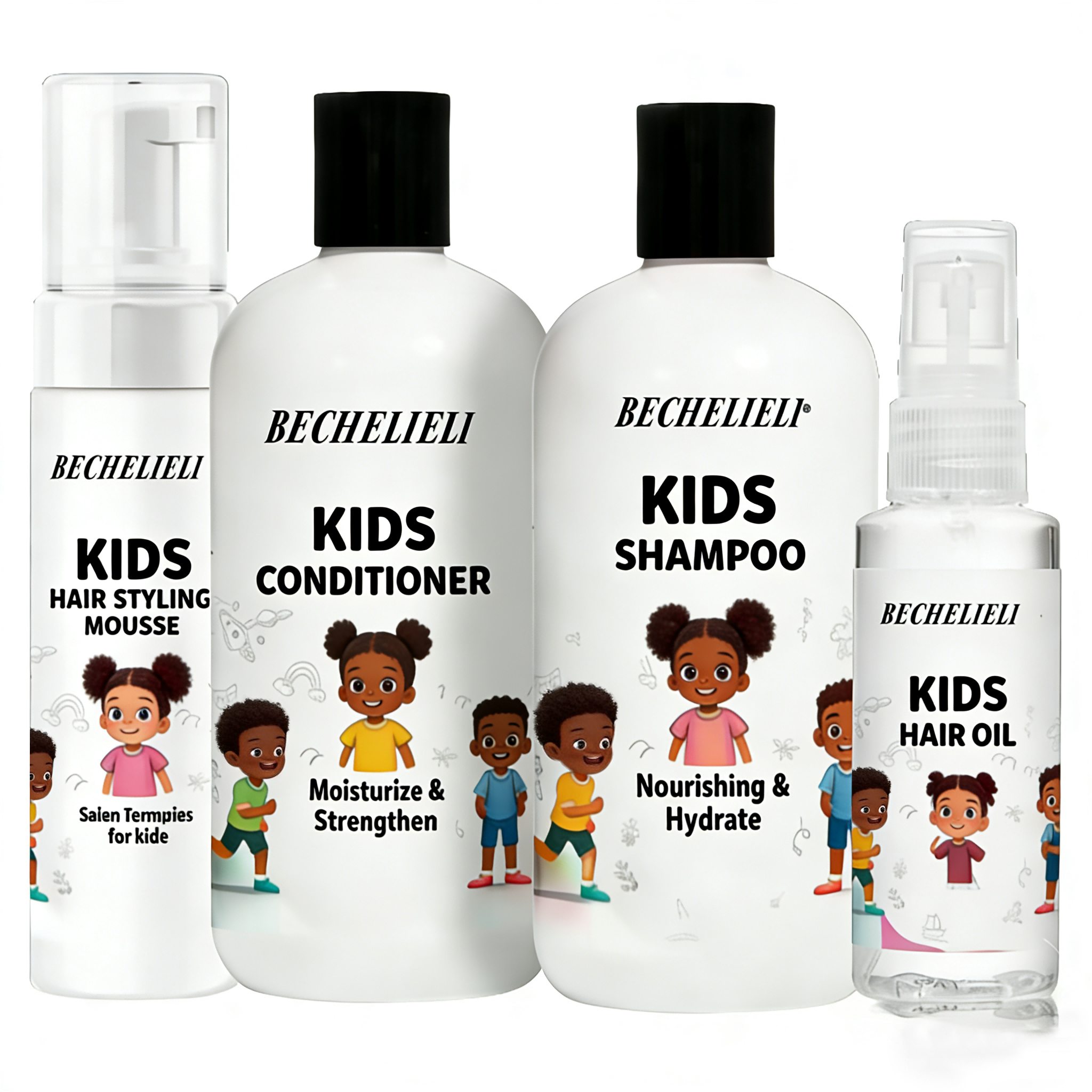 OEM Private Label Natural Organic Kids Hair Care Set Kids 3 in One Shampoo Conditioner Gel Body Wash Produits Pour Cheveux MOQ
