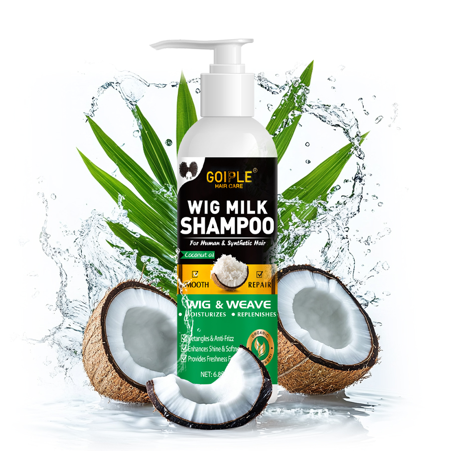 Wholesale Private Label 200ml Wig Milk Shampoo Deep Cleaning Refresh Repair Anti-Frizz Volume Hair Wash Care Product Smoothing