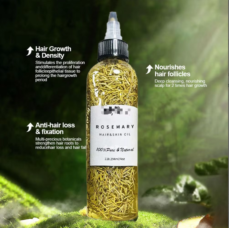 Rosemary Hair Growth Oil &amp; Shampoo Nourishing Anti-Frizz Scalp Care Private Label Wholesale Organic 100ml/200ml