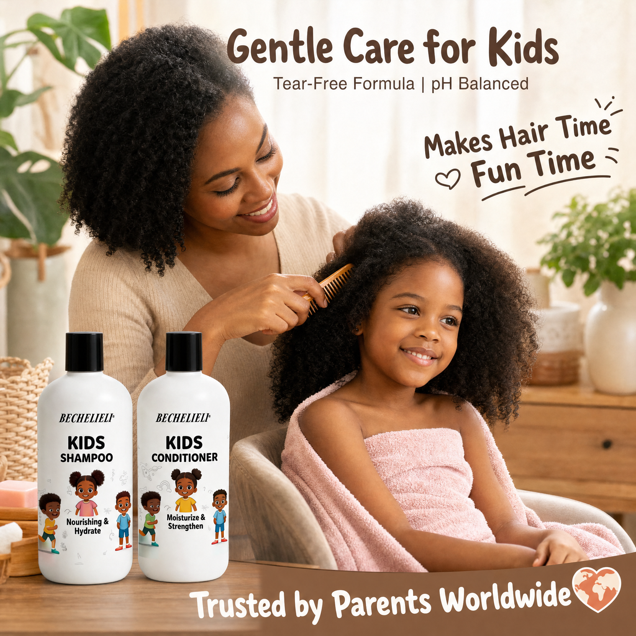 OEM Private Label Natural Organic Kids Hair Care Set Kids 3 in One Shampoo Conditioner Gel Body Wash Produits Pour Cheveux MOQ