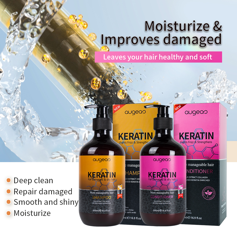 Good Quality Refreshing Deep Cleansing Silk Extract Collagen 500ml Keratin Hair Shampoo