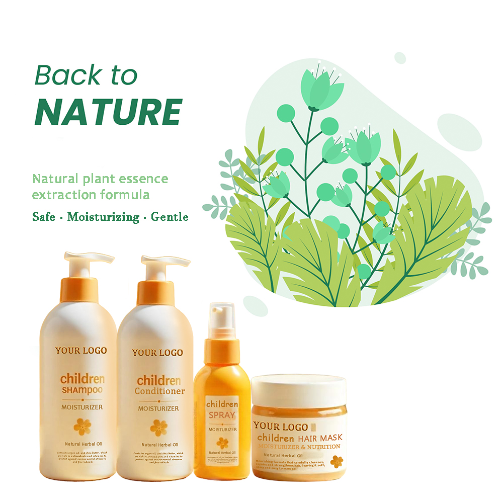 Deep Cleaning and Moisture Hair Care Set for Children Private Label Natural Organic Kid Shampoo and Conditioner Sulfate Free