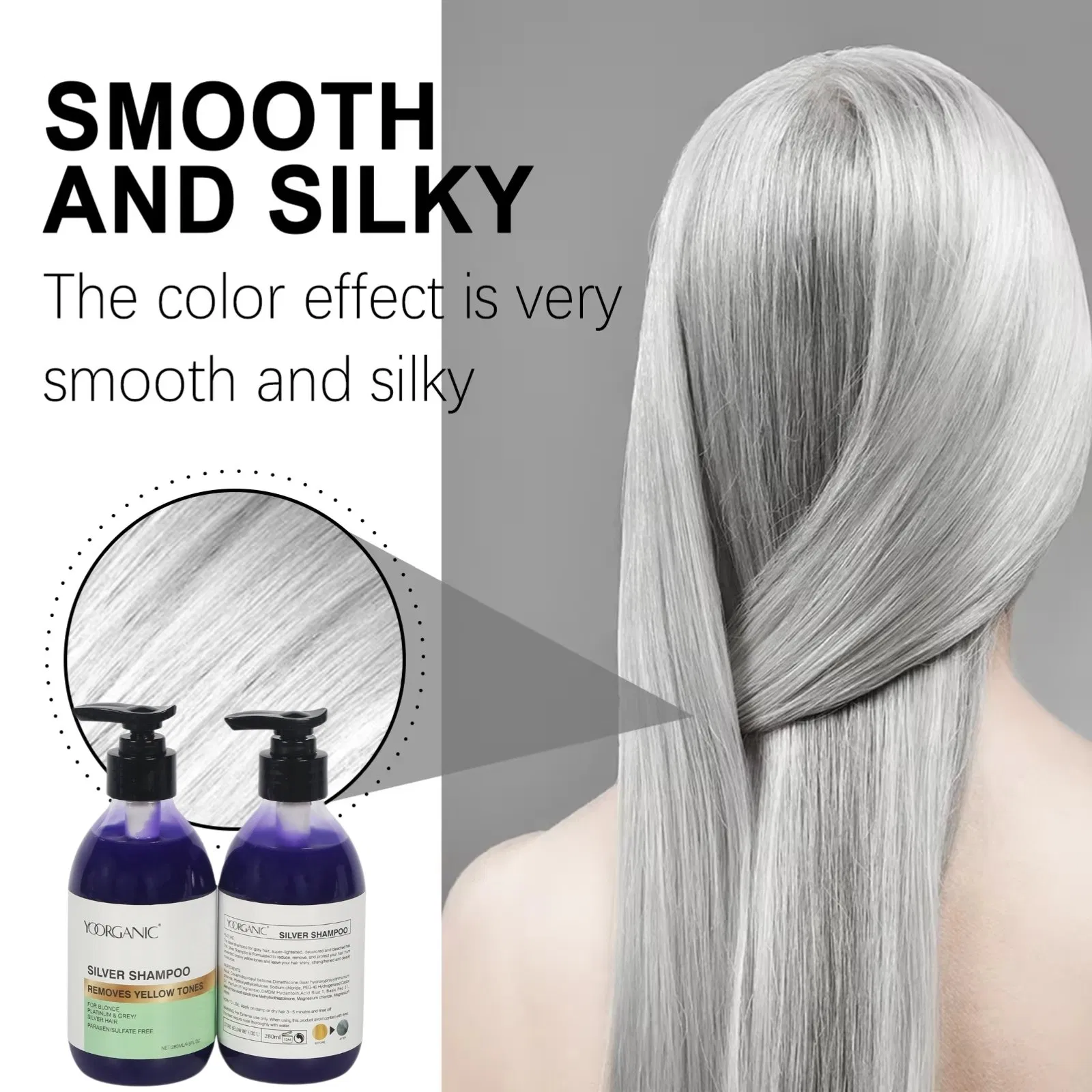Say Good Bye to Yellow No Yellow Shampoo Silver Blonde Hair Color Protection Purple Shampoo