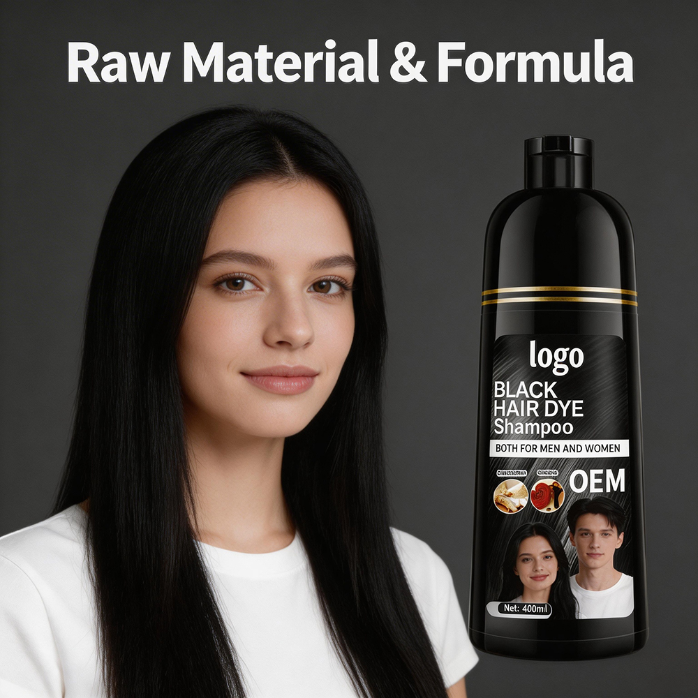 Professional Natural Organic Argan Oil Black Hair Shampoo 100% Cover Gray White Speedy Hair Color Dye Shampoo No Dark Skin
