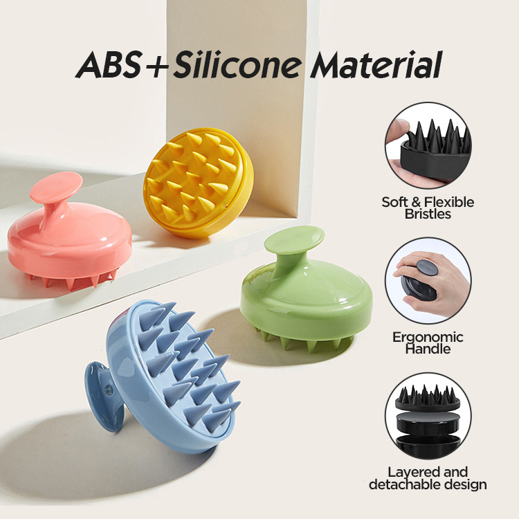 Free Sample OEM Soft Silicone Head Scalp Massager Shampoo Scrubber Hair Wash Scalp Brush For Dandruff