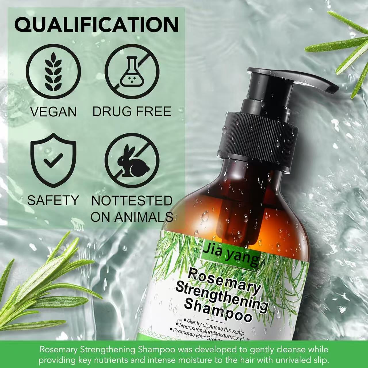 Hot Selling Vegan Organic Cream Moisturizing Nourishing Anti-Hair Loss Shampoo &amp; Conditioner Rosemary for Smooth Hair Growth