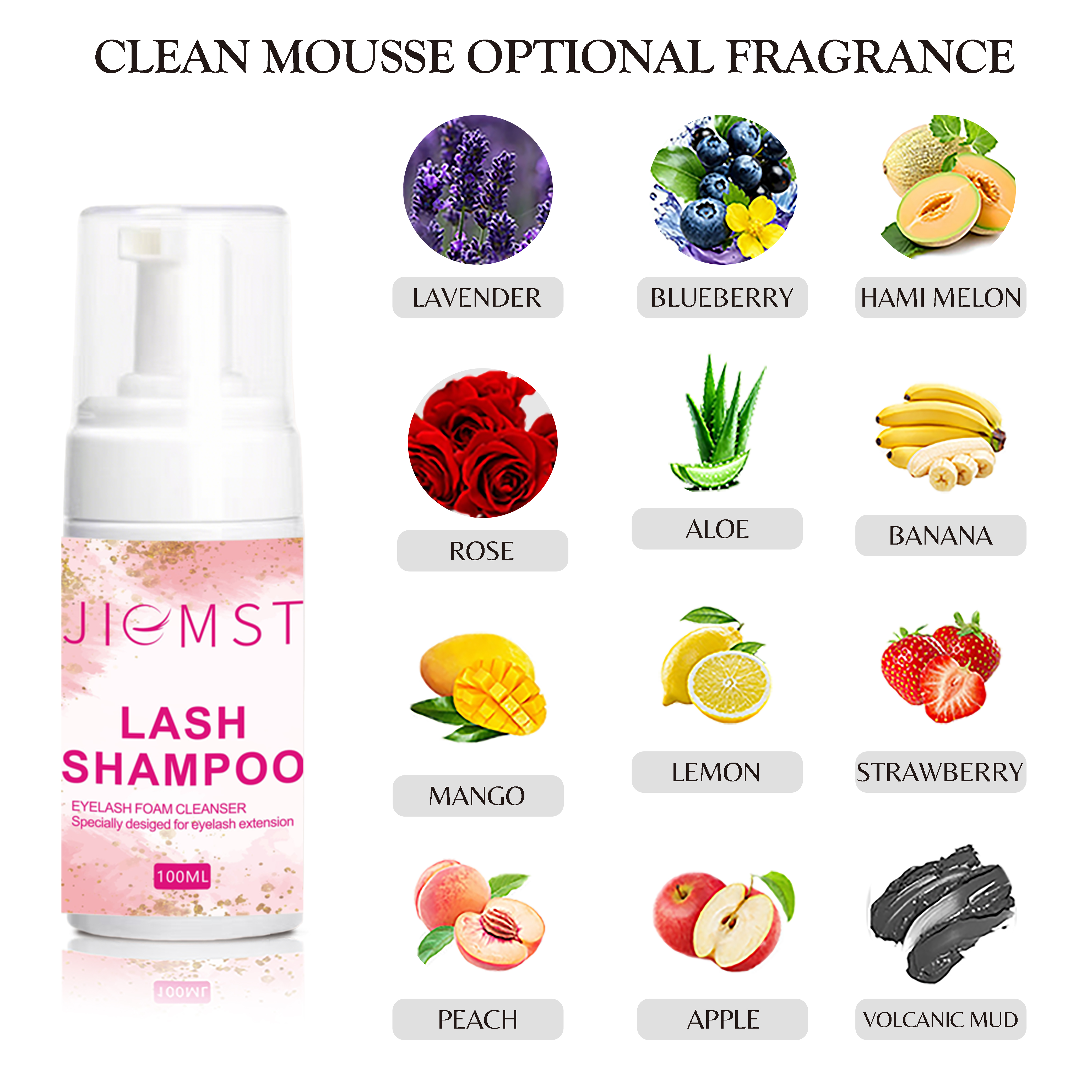 Custom Logo 100ml Deep Cleansing Oil Free Whipped Cream Lash Shampoo Suitable for Sensitive Eyes