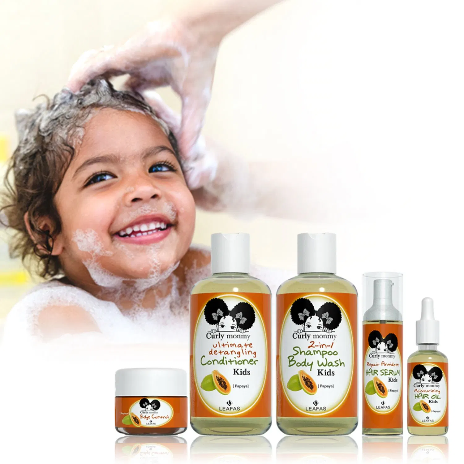 Private Label Kids Hair Products for Baby Moisturize Nourish Curly Hair Care Sultfate Free Organic Shampoo and Conditioner Set