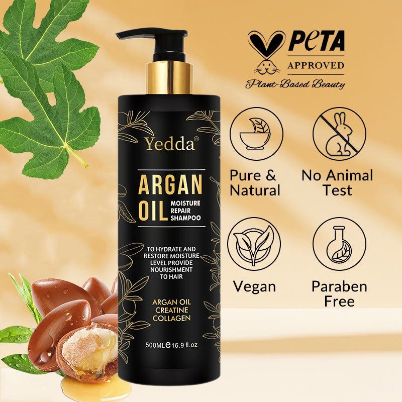 Professional Organic Argan Oil Shampoo for Adults Private Label for Curly Hair Herbal Moisturizing Anti-Dandruff Loss Relief