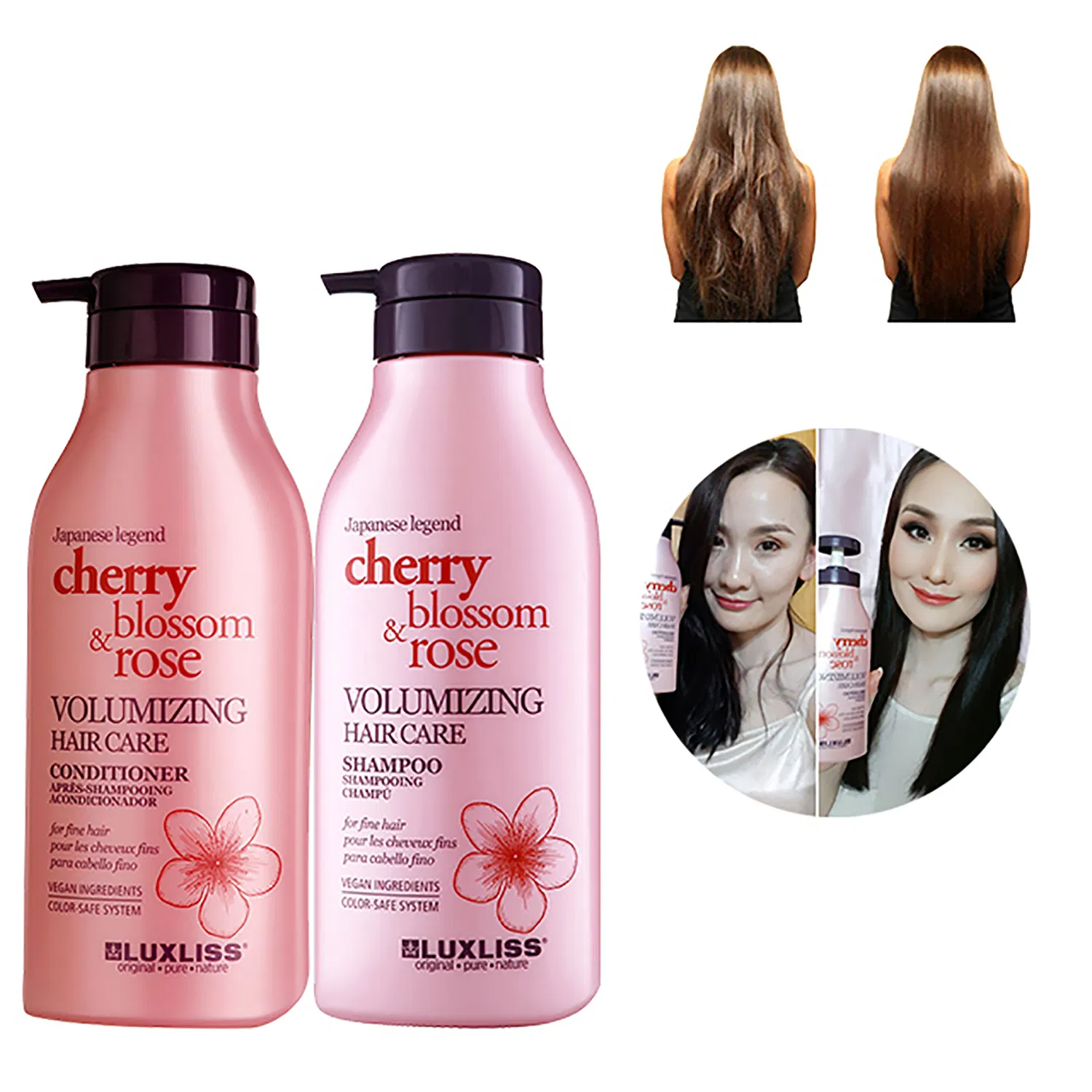 Luxliss Brand Cherry Blossom Volumizing Hair Care Shampoo