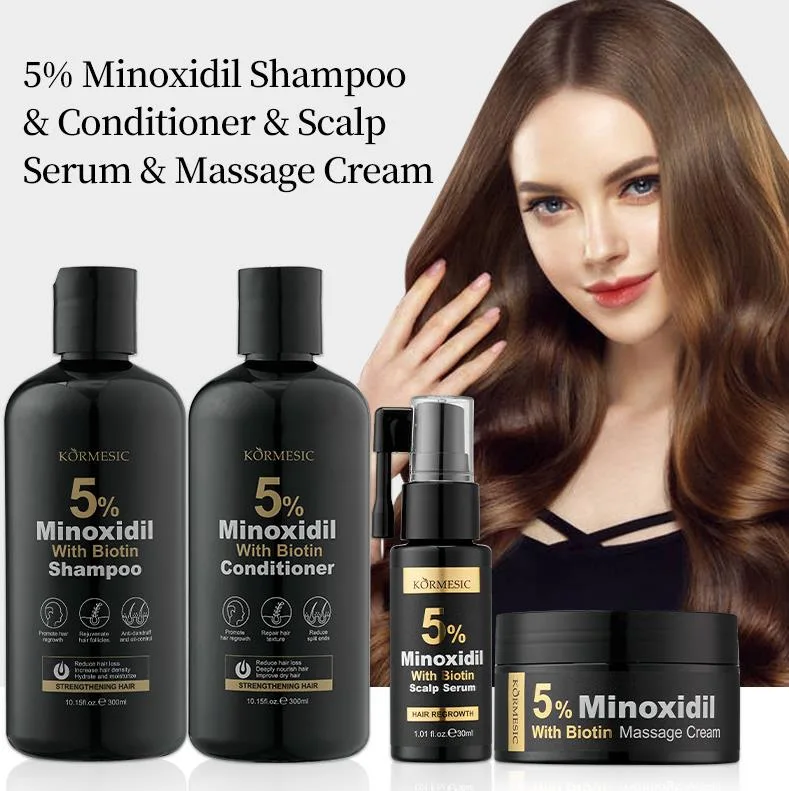 Online Wholesale and Retail 5% Minoxidil Repair Damaged Volumizing Hair Treatment Natural Hair Growth Hair Shampoo &amp; Conditioner Hair Serum Hair Mask Hair Set